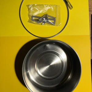 Rvs water/voerbak met kennelhouder