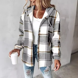 Warme Plaid Vest Hoodie