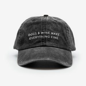 Zwarte Denim Pet - Dogs & Wine Make Everything Fine