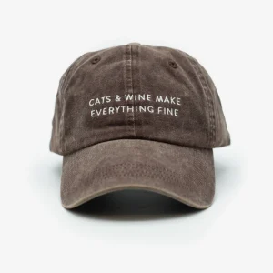 Bruine denim pet - Cats & Wine Make Everything Fine