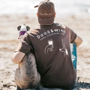 Brown T-shirt - Dogs & Wine Make Everything Fine
