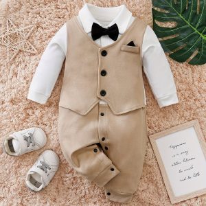 Oliver Gentleman Romper – Chique Babypak met Vlinderdas