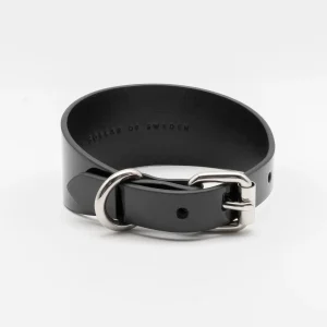 Glossy Black Dog Collar Wide
