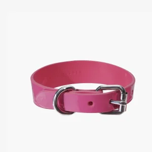 Glanzende Roze Dunne Hondenhalsband
