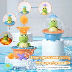 Light Up Crocodile Bath Toy – Interactief & Waterplezier – Krokodil Fontein Badspeelgoed